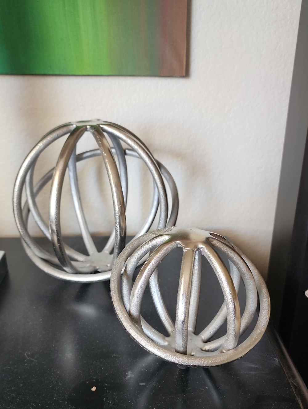Z Gallerie Silver Orb Sculptures